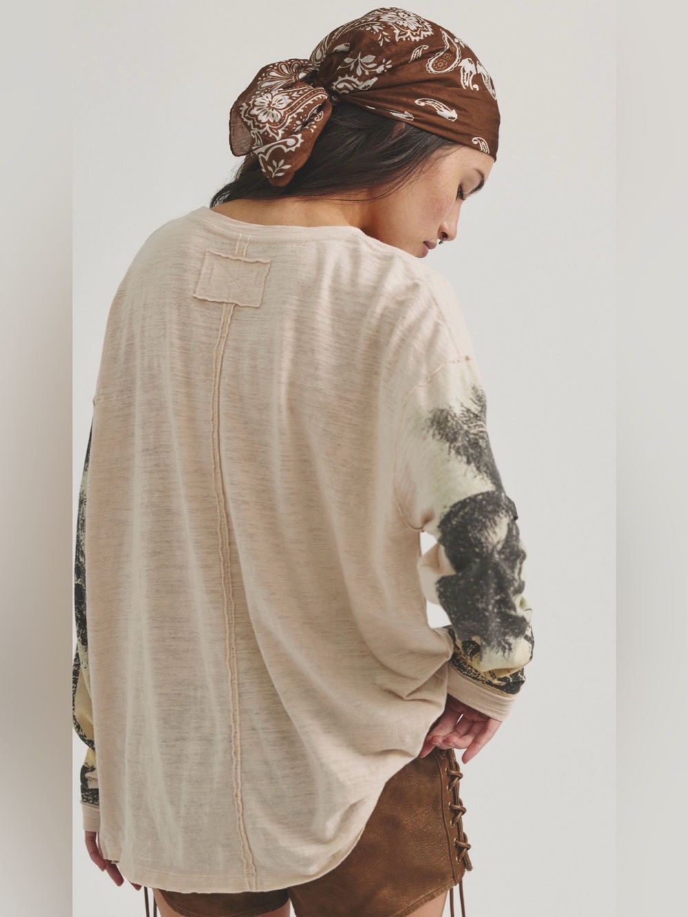 Free People We the Free Kai Long Sleeve. NWT. Palm combo - Picture 4 of 4